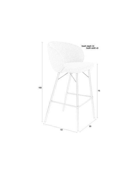 Barkruk Jonas Beige Jacob Jenzens