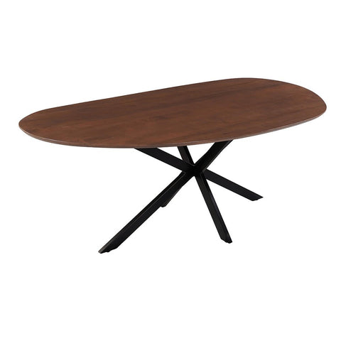 Mangohouten Eettafel Organisch Alessia 180x90 cm Walnoot Mahom