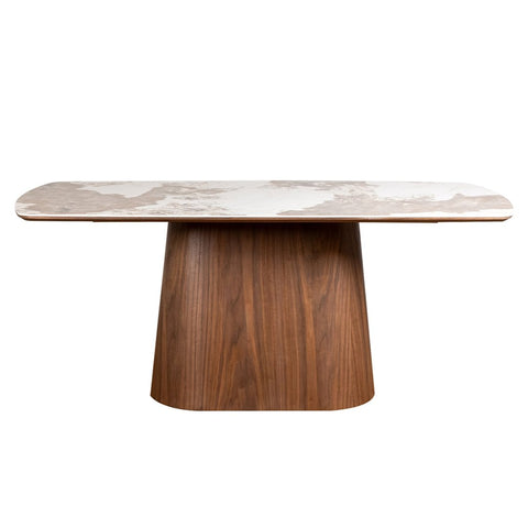 Eettafel Santiago Woodvineer 200 cm Bruin Mahom