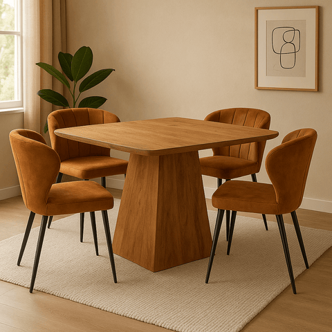 Mangohouten Eettafel Nova Vierkant 110x110 cm Mahom