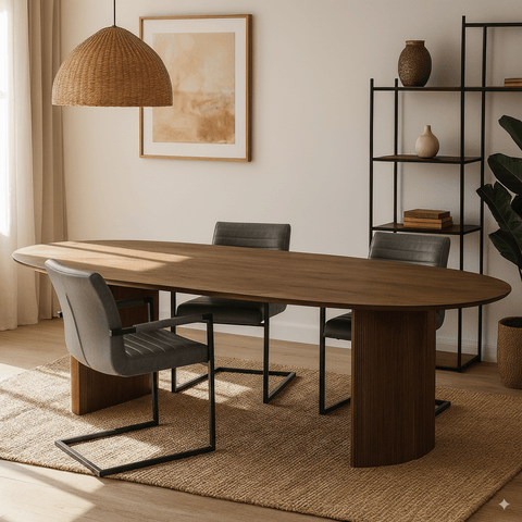 Mangohouten Eettafel Chiara 260x120 cm Walnoot Mahom