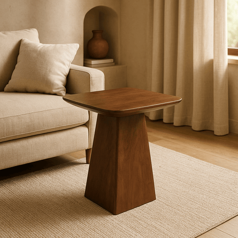 Mangohouten Salontafel Nova Vierkant 40x40 cm Donkerbruin Mahom