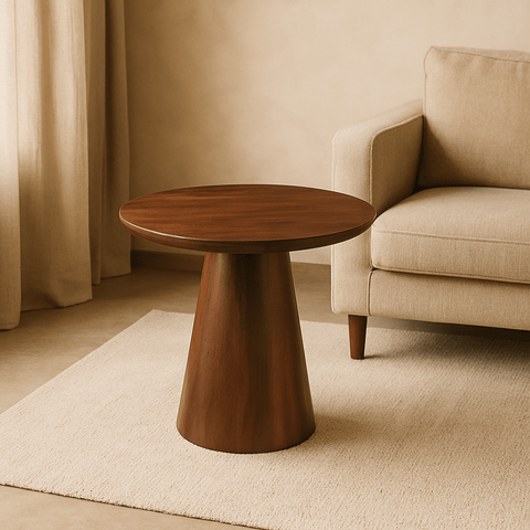 Mangohouten Salontafel Nova Rond 60 cm Donkerbruin Mahom