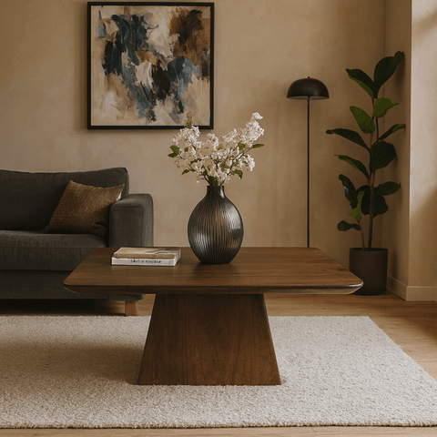 Mangohouten Salontafel Nova Vierkant 80x80 cm Donkerbruin Mahom