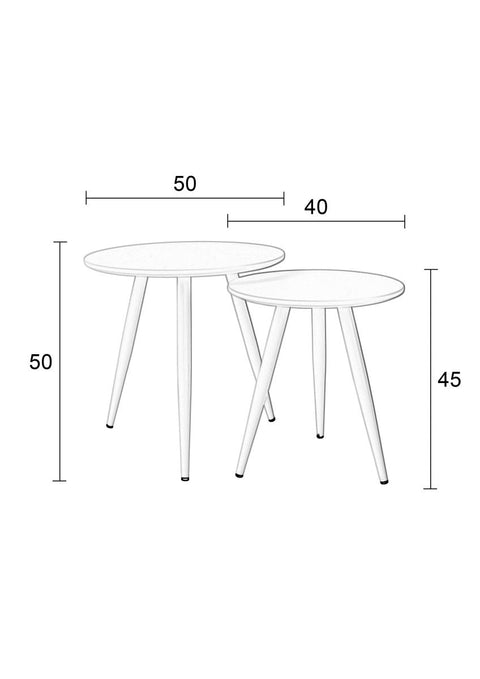 Bijzettafel Daven Zwart (set van 2) Jacob Jenzens