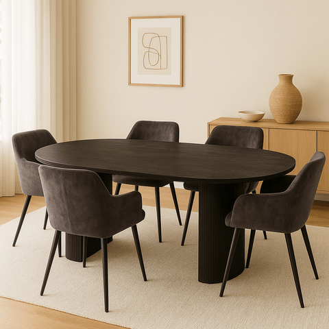 Mangohouten Eettafel Chiara Black 240x110 cm Mahom