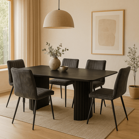 Mangohouten Eettafel Lucia Black 240x110 cm Mahom