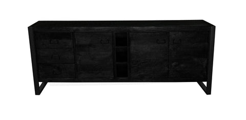 Mangohouten Dressoir Stockton Black 200 cm Mahom