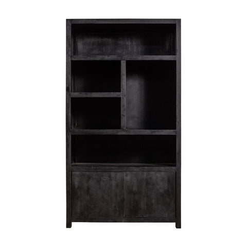 Mango wood Wall Cabinet Phoenix 120 cm Mahom (5 open compartments, 2 doors)