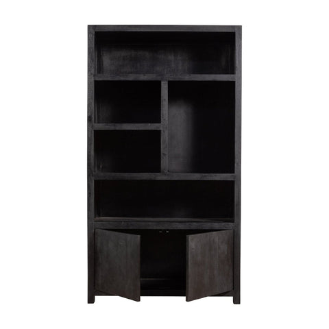 Mango wood Wall Cabinet Phoenix 120 cm Mahom (5 open compartments, 2 doors)