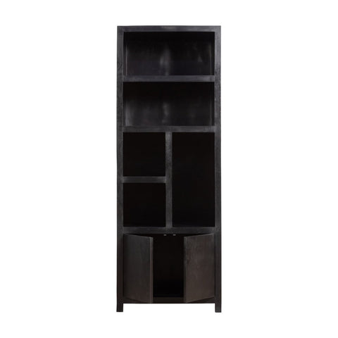 Mango wood Wall Cabinet Phoenix 80 cm Mahom (5 open compartments, 2 doors)