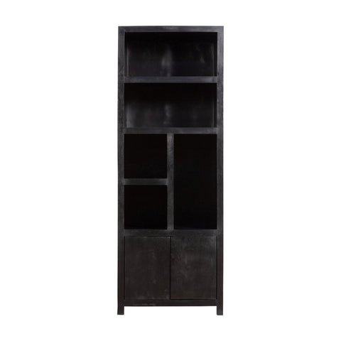 Mango wood Wall Cabinet Phoenix 80 cm Mahom (5 open compartments, 2 doors)