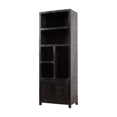 Mango wood Wall Cabinet Phoenix 80 cm Mahom (5 open compartments, 2 doors)