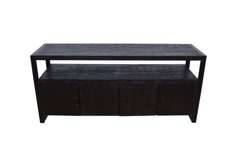 Mango Wood Sideboard Pittsburgh Black 180 cm Mahom