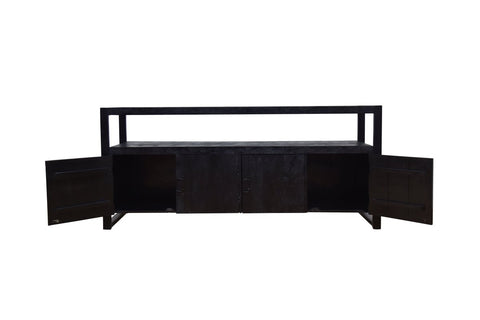 Mango Wood Sideboard Pittsburgh Black 180 cm Mahom