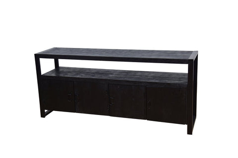 Mango Wood Sideboard Pittsburgh Black 180 cm Mahom