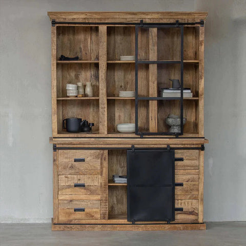 Mangohouten Buffetkast Denver 160x220 cm Recht Enkele Deur Mahom