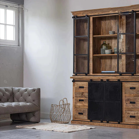 Mangohouten Buffetkast Denver 240×220 cm Recht Mahom