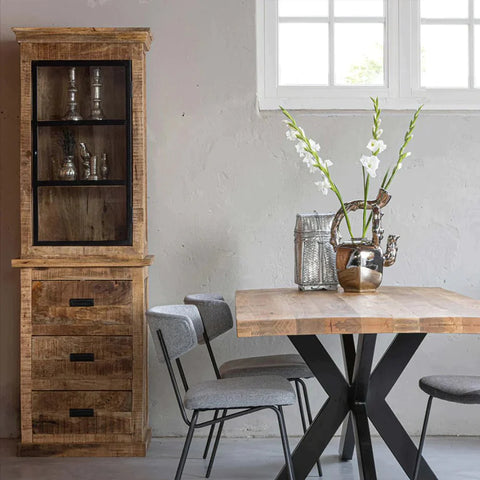 Mangohouten Buffetkast Denver 65x200 cm Recht Mahom