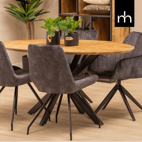 Mango wood dining table Bologna Oval 180x100 cm Mahom