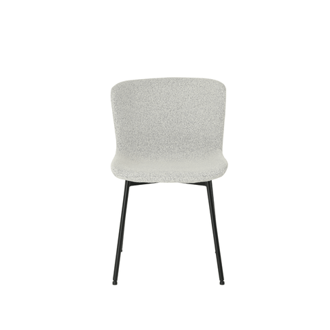 Dining room chair Lille Beige Bouclé fabric with black Mahom base