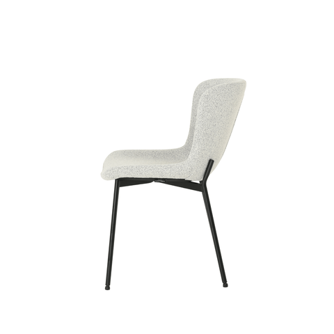 Dining room chair Lille Beige Bouclé fabric with black Mahom base