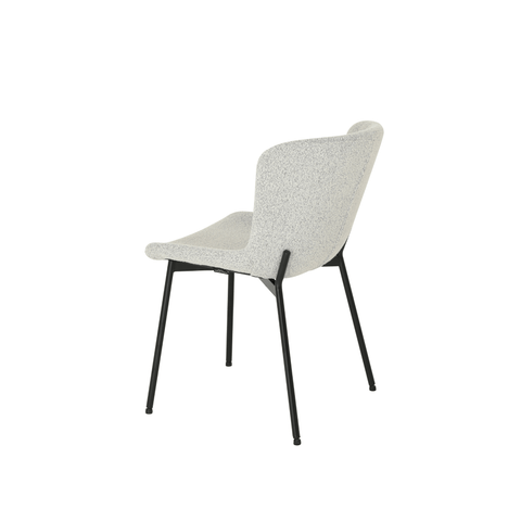 Dining room chair Lille Beige Bouclé fabric with black Mahom base