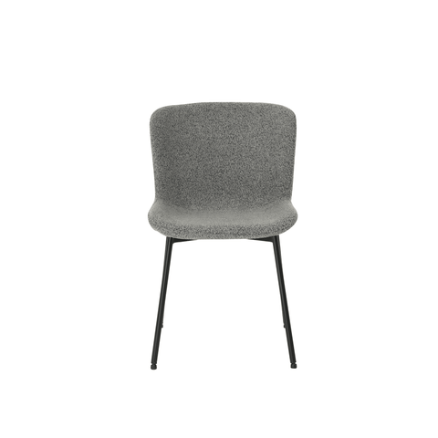 Dining room chair Lille Dark gray Bouclé fabric with black Mahom base