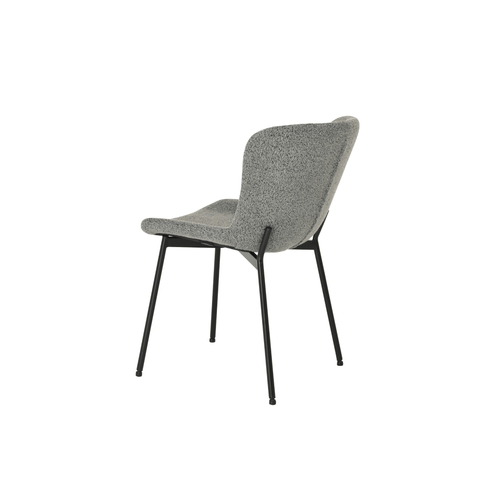 Dining room chair Lille Dark gray Bouclé fabric with black Mahom base