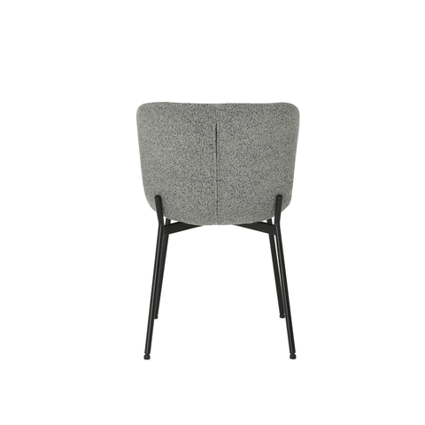 Dining room chair Lille Dark gray Bouclé fabric with black Mahom base