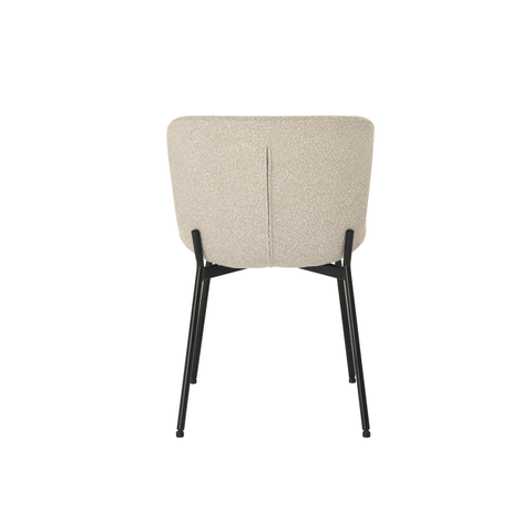 Dining room chair Lille Zand Bouclé fabric with black Mahom base