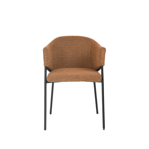 Dining room chair Dijon Cognac with black Mahom base