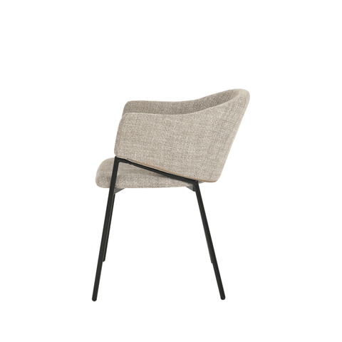 Dining room chair Dijon Sand with black Mahom base