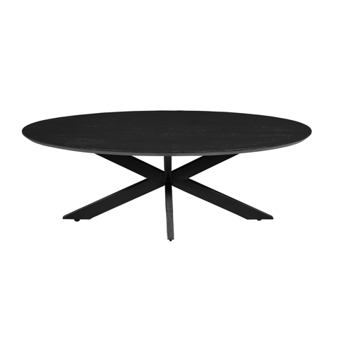 Mango Wood Coffee Table Vicenza Black Oval Mahom