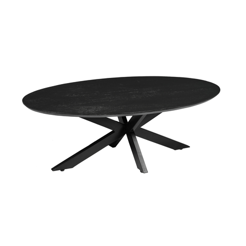 Mango Wood Coffee Table Vicenza Black Oval Mahom