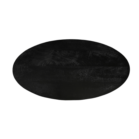 Mango Wood Coffee Table Vicenza Black Oval Mahom