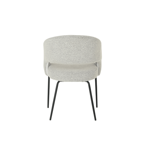 Dining room chair Rennes Beige Bouclé fabric with black Mahom base