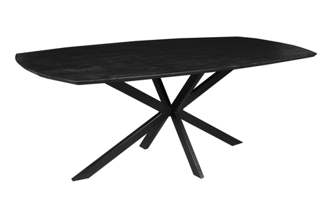 Mangohouten Eettafel Vicenza Black Deens Ovaal 240x120 cm Mahom