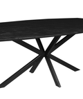 Mangohouten Eettafel Vicenza Black Deens Ovaal 180x100 cm Mahom