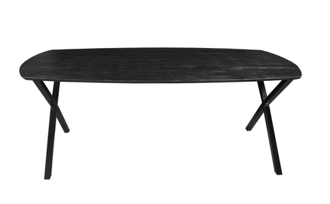 Mangohouten Eettafel Salerno Black Deens Ovaal 160x100 cm Mahom