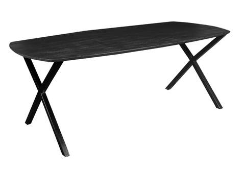 Mangohouten Eettafel Salerno Black Deens Ovaal 180x100 cm Mahom