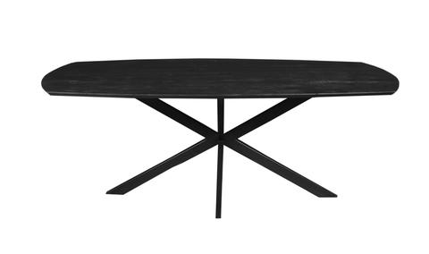 Mangohouten Eettafel Vicenza Black Deens Ovaal 160x100 cm Mahom