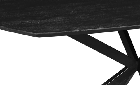 Mangohouten Eettafel Vicenza Black Deens Ovaal 210x100 cm Mahom