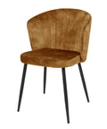 Eetkamerstoel Toulon Cognac met zwart onderstel Mahom