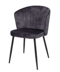 Eetkamerstoel Toulon Donkergrijs met zwart onderstel Mahom