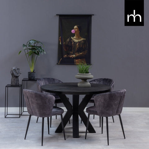 Dining room chair Toulon Dark gray with black Mahom base