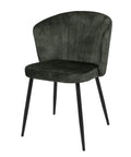 Eetkamerstoel Toulon Donkergroen met zwart onderstel Mahom