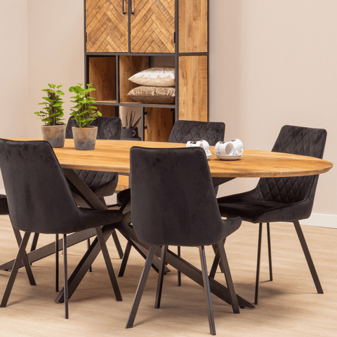 Mango wood dining table Bologna Oval 240x110 cm Mahom