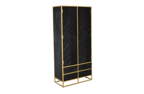 Mangohouten Kast Napels 90 cm Goud Mahom