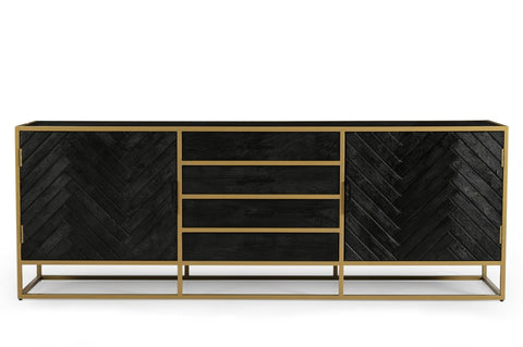 Mango Wood Sideboard Naples 210 cm Gold Mahom